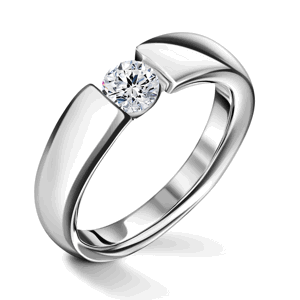 Diona | Zásnubní prsten se středovým diamantem 0.400ct, bílé zlato 64