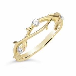 Zlatý dámský prsten DF 4441 ze žlutého zlata, s brilianty 57