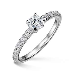 Aria | Zásnubní prsten se středovým kamenem 0.400ct, bílé zlato, s diamanty 50