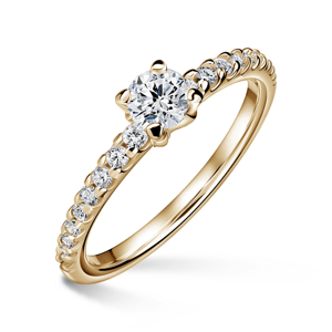 Aria | Zásnubní prsten se středovým kamenem 0.400ct, žluté zlato, s diamanty 60