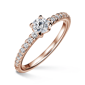 Aria | Zásnubní prsten se středovým kamenem 0.400ct, růžové zlato, s diamanty 48