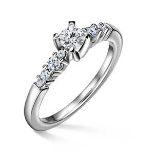 Sierra | Zásnubní prsten se středovým kamenem 0.25 ct, bílé zlato, s diamanty 46