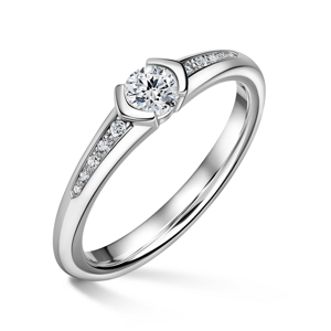 Harmonia | Zásnubní prsten se středovým kamenem 0.25ct, bílé zlato, s diamanty 49