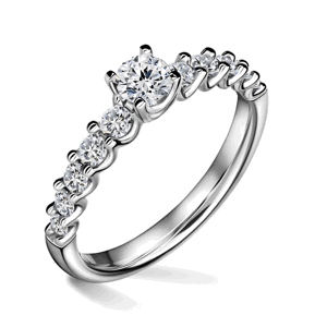 Dafné | Zásnubní prsten se středovým kamenem 0.25ct, bílé zlato, s diamanty 47