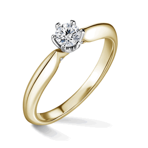 Mira | Zásnubní prsten se středovým kamenem 0.25ct, žluté zlato, s diamanty 46