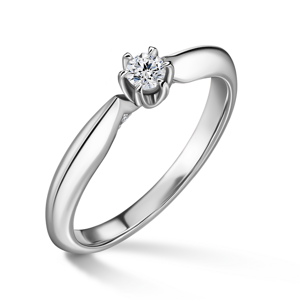 Mira | Zásnubní prsten se středovým kamenem 0.145ct, bílé zlato, s diamanty 46