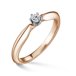 Mira | Zásnubní prsten se středovým kamenem 0.085ct, bílé a růžové zlato, s diamanty 47