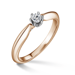 Mira | Zásnubní prsten se středovým kamenem 0.145ct, bílé a růžové zlato, s diamanty 46