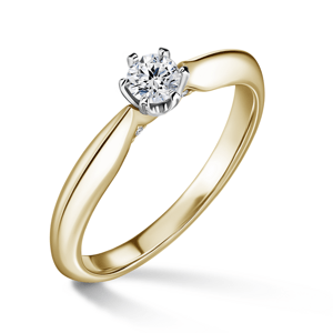 Mira | Zásnubní prsten se středovým kamenem 0.180ct, bílé a žluté zlato, s diamanty 47