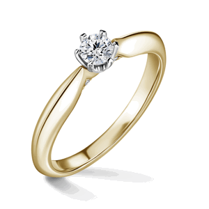 Mira | Zásnubní prsten se středovým kamenem 0.180ct, bílé a žluté zlato, s diamanty 53