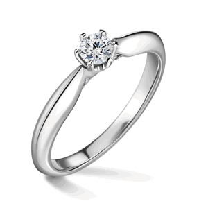 Mira | Zásnubní prsten se středovým kamenem 0.180ct, bílé zlato, s diamanty 50