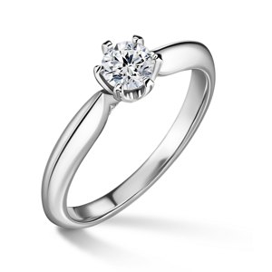 Mira | Zásnubní prsten se středovým kamenem 0.4ct, bílé zlato, s diamanty 50