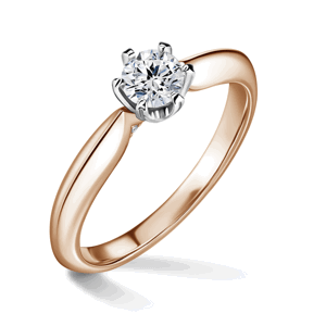 Mira | Zásnubní prsten se středovým kamenem 0.4ct, bílé a růžové zlato, s diamanty 58