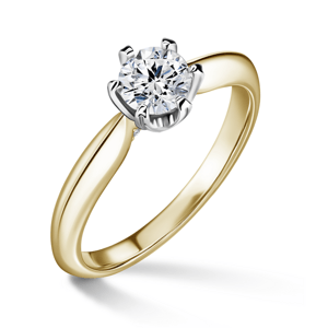 Mira | Zásnubní prsten se středovým kamenem 0.5ct, bílé a žluté zlato, s diamanty 46