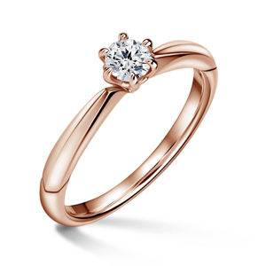 Minerva | Zásnubní prsten se středovým diamantem 0.25 ct, růžové zlato 46