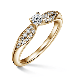Luna | Zásnubní prsten se středovým kamenem 0.145ct, žluté zlato, s diamanty 46