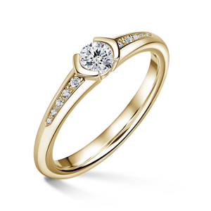 Harmonia | Zásnubní prsten se středovým kamenem 0.25ct, žluté zlato, s diamanty 58