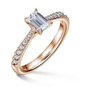 Arlene Side Stones | Zásnubní prsten se středovým kamenem 0.7 ct, růžové zlato, s diamanty 46