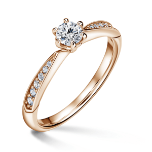 Minerva Side Stones | Zásnubní prsten se středovým kamenem 0.25 ct, růžové zlato, s diamanty 46