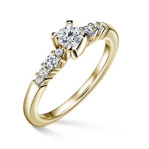 Sierra | Zásnubní prsten se středovým kamenem 0.25 ct, žluté zlato, s diamanty 46