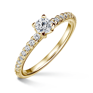 Aria | Zásnubní prsten se středovým kamenem 0.25 ct, žluté zlato, s diamanty 49