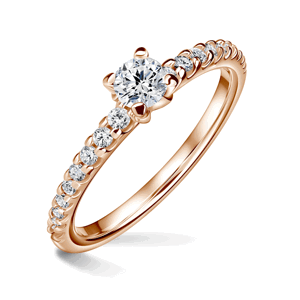 Aria | Zásnubní prsten se středovým kamenem 0.25 ct, růžové zlato, s diamanty 47