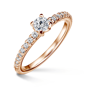 Aria | Zásnubní prsten se středovým kamenem 0.25 ct, růžové zlato, s diamanty 48
