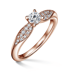Luna | Zásnubní prsten se středovým kamenem 0.25 ct, růžové zlato, s diamanty 46