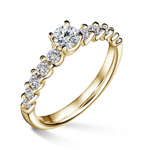 Dafné | Zásnubní prsten se středovým kamenem 0.25ct, žluté zlato, s diamanty 64