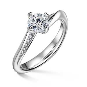 Freya Side Stones | Zásnubní prsten se středovým kamenem 0.900ct, bílé zlato, s diamanty 49