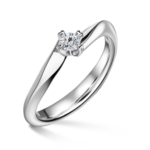 Freya | Zásnubní prsten se středovým diamantem 0.145ct, bílé zlato 48