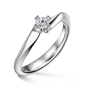 Freya | Zásnubní prsten se středovým diamantem 0.180ct, bílé zlato 48