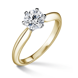 Mira | Zásnubní prsten se středovým kamenem 0.9ct, bílé a žluté zlato, s diamanty 46