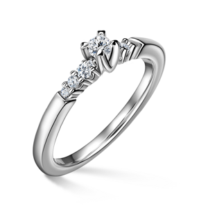 Sierra | Zásnubní prsten se středovým kamenem 0.085ct, bílé zlato, s diamanty 48