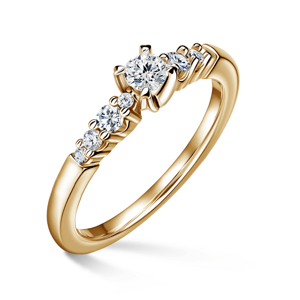 Sierra | Zásnubní prsten se středovým kamenem 0.145ct, žluté zlato, s diamanty 46