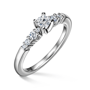 Sierra | Zásnubní prsten se středovým kamenem 0.180ct, bílé zlato, s diamanty 53