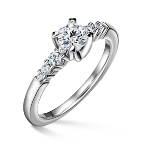 Sierra | Zásnubní prsten se středovým kamenem 0.500ct, bílé zlato, s diamanty 46