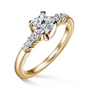 Sierra | Zásnubní prsten se středovým kamenem 0.700ct, žluté zlato, s diamanty 50