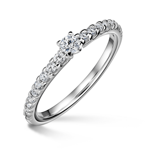Aria | Zásnubní prsten se středovým kamenem 0.055ct, bílé zlato, s diamanty 48