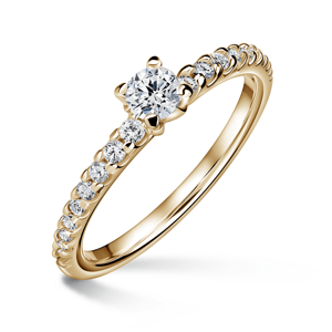 Aria | Zásnubní prsten se středovým kamenem 0.180ct, žluté zlato, s diamanty 49