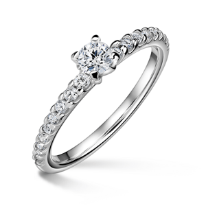 Aria | Zásnubní prsten se středovým kamenem 0.180ct, bílé zlato, s diamanty 50