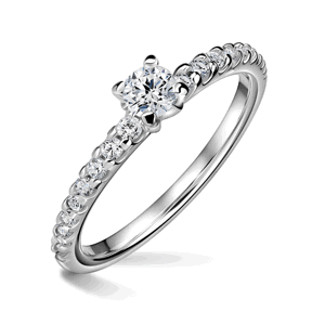 Aria | Zásnubní prsten se středovým kamenem 0.180ct, bílé zlato, s diamanty 64