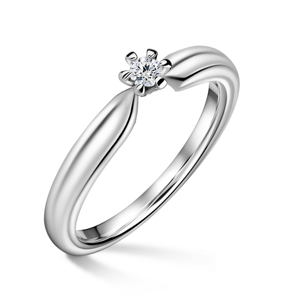 Florence | Zásnubní prsten se středovým diamantem 0.055ct, bílé zlato 46
