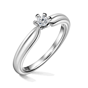 Florence | Zásnubní prsten se středovým diamantem 0.145ct, bílé zlato 50