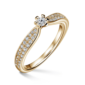 Florence Side Stones | Zásnubní prsten se středovým kamenem 0.085ct, žluté zlato, s diamanty 46