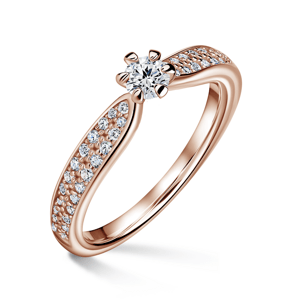 Florence Side Stones | Zásnubní prsten se středovým kamenem 0.180ct, růžové zlato, s diamanty 47