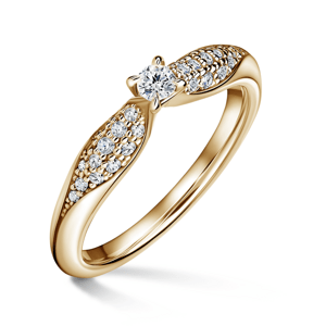 Luna | Zásnubní prsten se středovým kamenem 0.085ct, žluté zlato, s diamanty 46