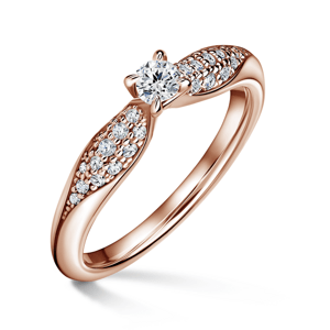 Luna | Zásnubní prsten se středovým kamenem 0.145ct, růžové zlato, s diamanty 48