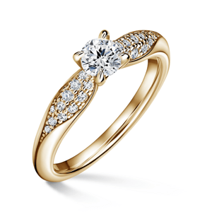 Luna | Zásnubní prsten se středovým kamenem 0.400ct, žluté zlato, s diamanty 47