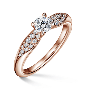 Luna | Zásnubní prsten se středovým kamenem 0.400ct, růžové zlato, s diamanty 48